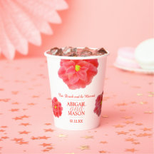 Camellia color de agua rojo arte floral matrimonio