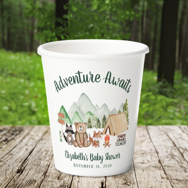 Vasos De Papel Caminando en Baby Shower animales de Woodland (Subido por el creador)