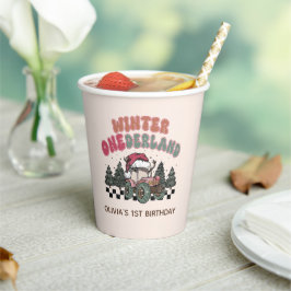 Vasos De Papel Camión de árbol de Navidad Invierno de Onederland