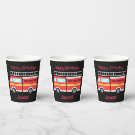 Vasos De Papel Camión de bomberos personalizado