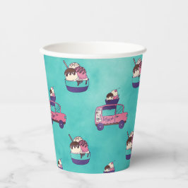 Vasos De Papel Camión de crema de hielo rosa