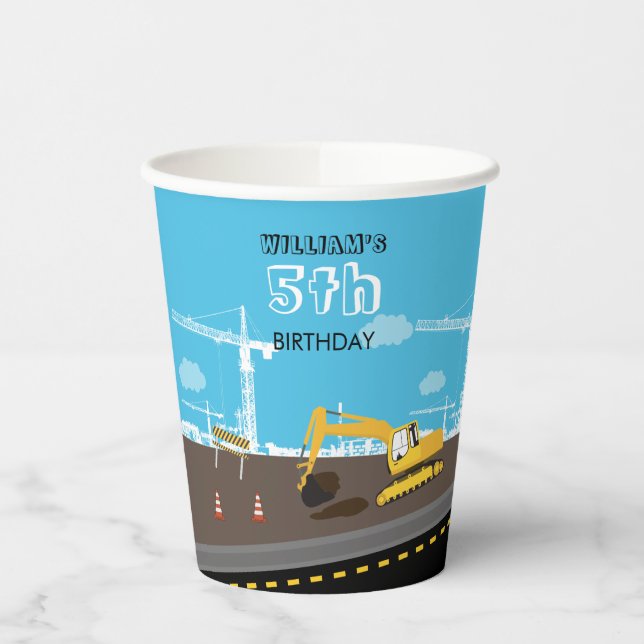 Vasos De Papel Camión de excavación Camiones de construcción Fies (Izquierda)