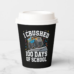 Vasos De Papel Camión Monstruo 100 Días de Escuela 100º Día de Es