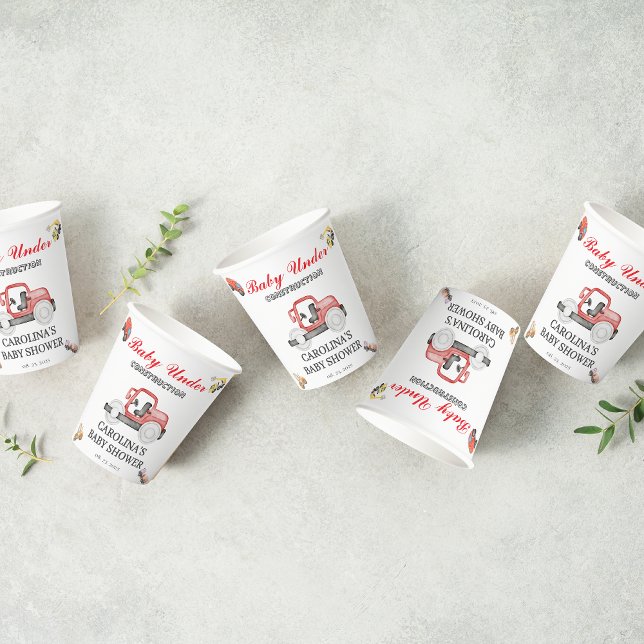 Vasos De Papel Camiones de bebé en construcción, ducha de bebé (Subido por el creador)