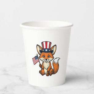 Vasos De Papel Camisa de diseño de grabado vintage de zorro patri