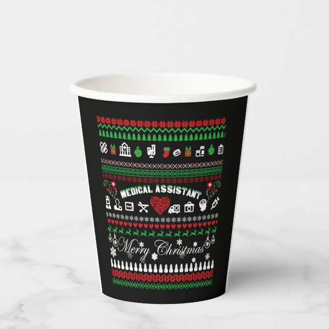 Vasos De Papel Camisas de Navidades auxiliares médicos (Anverso)