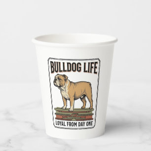 Vasos De Papel Camiseta Amante del Bulldog Arte de Perro Grabado
