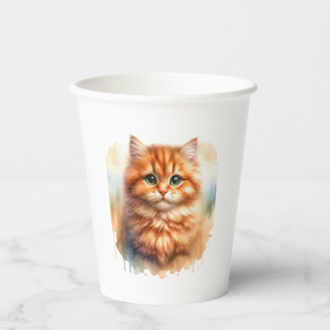 Vasos De Papel Camiseta Clásica De Ginger Tabby Cat (Anverso)