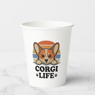 Vasos De Papel Camiseta Corgi Life Grabado Vintage Arte Amante de