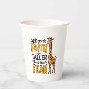 Vasos De Papel Camiseta cristiana vintage de jirafa Fear Over Fai