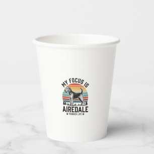 Vasos De Papel Camiseta de Airedale Terrier Amante de Perros Vint