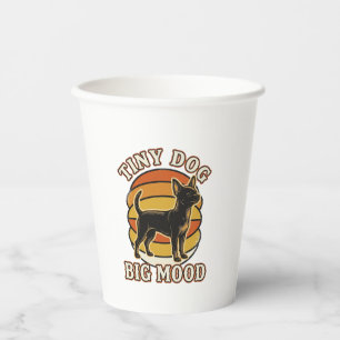 Vasos De Papel Camiseta de Amante de Chihuahua Grabado Retro Humo
