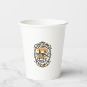 Vasos De Papel Camiseta de Amante de Corgi Diseño de Grabado Vint