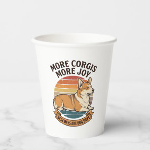Vasos De Papel Camiseta de Amante de Corgi Grabado Vintage Cita d