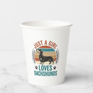 Vasos De Papel Camiseta de amante de Dachshund Gráfico de perro d