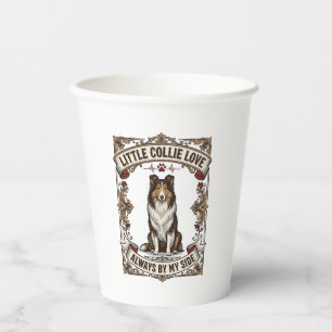 Vasos De Papel Camiseta de Amante de Perro Collie con Cita de Gra
