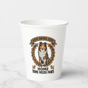 Vasos De Papel Camiseta de amor de perro grabado vintage diseño L