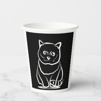Vasos De Papel Camiseta de arte lineal minimalista de cabeza de g