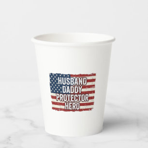 Vasos De Papel Camiseta de bandera de héroe protector de papá esp