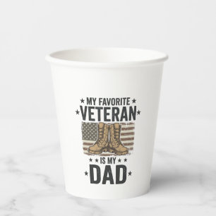 Vasos De Papel Camiseta de Botas de Combate Patrióticas para Papá