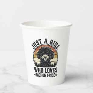 Vasos De Papel Camiseta de chica Bichon Frise amante de perros vi