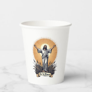 Vasos De Papel Camiseta de fe de grabado vintage de la resurrecci