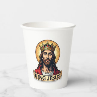 Vasos De Papel Camiseta de grabado vintage con estandarte de Jesú
