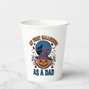 Vasos De Papel Camiseta de lobo de calabaza vintage de papá en pr