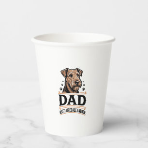 Vasos De Papel Camiseta de padre de Airedale Terrier vintage_1