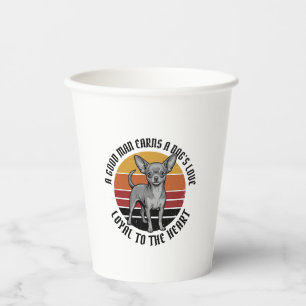 Vasos De Papel Camiseta de Papá Chihuahua Grabado Vintage Amante