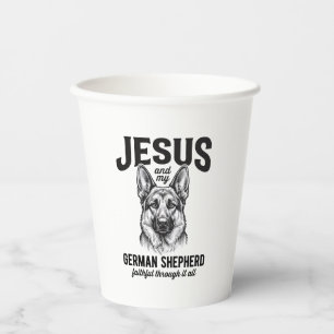 Vasos De Papel Camiseta de pastor alemán de fe para el amor de pe