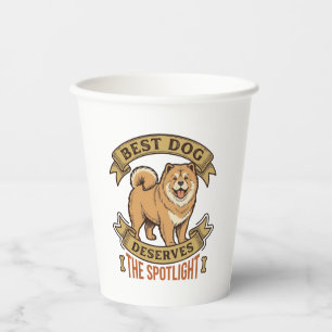Vasos De Papel Camiseta de perro Chow Chow Grabado vintage Diseño