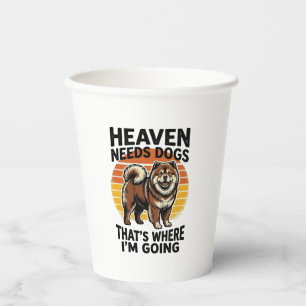 Vasos De Papel Camiseta de perro Chow Chow Heaven Tributo Grabado