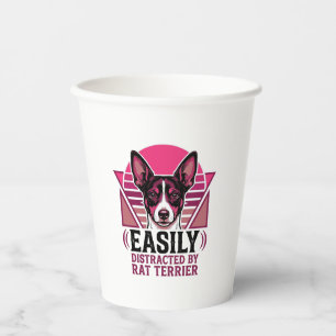 Vasos De Papel Camiseta de perro Terrier Rat Vintage Fácilmente D