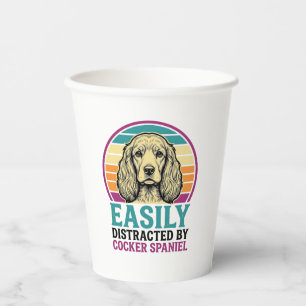 Vasos De Papel Camiseta de perro vintage de Cocker Spaniel fácilm