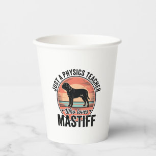 Vasos De Papel Camiseta de perro vintage de mastín ama el profeso