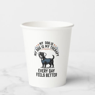 Vasos De Papel Camiseta de Terapia Canina Grabado Vintage Regalo 