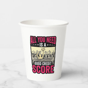 Vasos De Papel Camiseta Divertida de Finanzas Vintage Buena Puntu