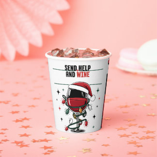 Vasos De Papel Camiseta divertida de Navidad con diseño de línea