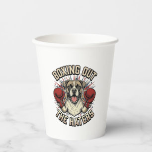 Vasos De Papel Camiseta divertida de perro boxeador boxeando a lo
