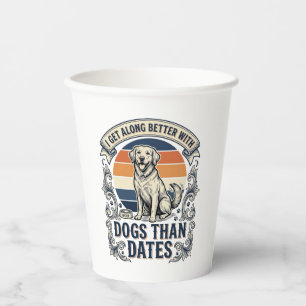 Vasos De Papel Camiseta divertida para amantes de perros cita de