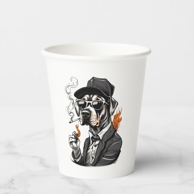 Vasos De Papel Camiseta esencial para fumar perro (Anverso)