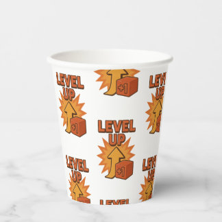 Vasos De Papel Camiseta para hombres nivel de jugador arriba muje