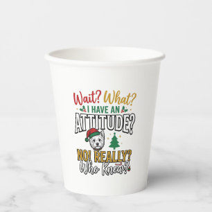 Vasos De Papel Camiseta Vintage de Cita Divertida de Perro en Nav