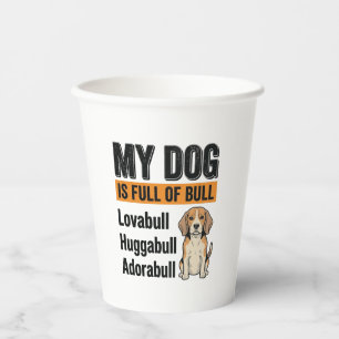Vasos De Papel Camiseta Vintage Divertida Mi Perro Está Lleno de