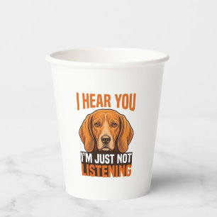 Vasos De Papel Camiseta Vintage Perro Divertido Te Escucho No Esc