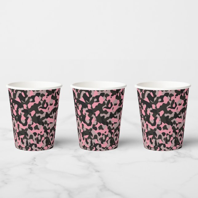 Vasos De Papel Camo rosa (Multi)