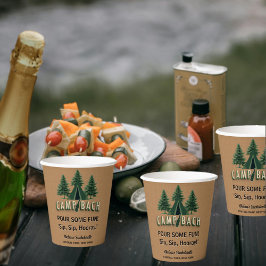 Vasos De Papel Camp Bach Bachelorette Rustic Tent Fiesta Personal