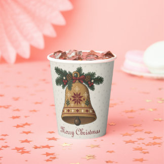 Vasos De Papel Campana de Navidad nórdica con estrella de arte po