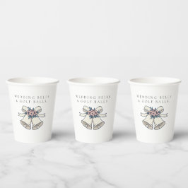 Vasos De Papel 'Campanas de boda y pelotas de golf' Boda en campo